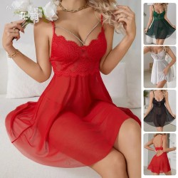 Women Fashion Sexy Lace Mesh Perspective Sling Sexy Pajamas Women Fashion Sexy Lace Mesh Perspective Sling Sexy Pajamas