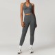 Women Fashion Solid Color Thread Seamless Halter-Neck Tank Top Tight Pants Yoga Sports Two-Piece Set Women Fashion Solid Color Thread Seamless Halter-Neck Tank Top Tight Pants Yoga Sports Two-Piece Set