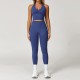 Women Fashion Solid Color Thread Seamless Halter-Neck Tank Top Tight Pants Yoga Sports Two-Piece Set Women Fashion Solid Color Thread Seamless Halter-Neck Tank Top Tight Pants Yoga Sports Two-Piece Set
