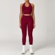 Women Fashion Solid Color Thread Seamless Halter-Neck Tank Top Tight Pants Yoga Sports Two-Piece Set Women Fashion Solid Color Thread Seamless Halter-Neck Tank Top Tight Pants Yoga Sports Two-Piece Set