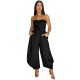 Women Summer Fashion Solid Color Strapless Jumpsuit Women Summer Fashion Solid Color Strapless Jumpsuit