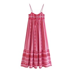 Bohemian Women Casual Embroidered Sling Maxi Dress Bohemian Women Casual Embroidered Sling Maxi Dress