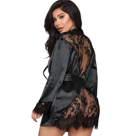 Women Fashion Sexy Perspective Lace Lace-Up Bathrobe Pajamas Women Fashion Sexy Perspective Lace Lace-Up Bathrobe Pajamas
