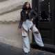 Women Fashion Sexy Stitching Multi-Zipper Hollow-Out Loose Straight Flare Pants Women Fashion Sexy Stitching Multi-Zipper Hollow-Out Loose Straight Flare Pants