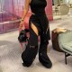 Women Fashion Sexy Stitching Multi-Zipper Hollow-Out Loose Straight Flare Pants Women Fashion Sexy Stitching Multi-Zipper Hollow-Out Loose Straight Flare Pants
