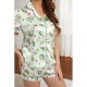Women Fashion Print Short Sleeve Top And Shorts Pajamas Two-Piece Set Women Fashion Print Short Sleeve Top And Shorts Pajamas Two-Piece Set
