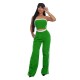 Women Fashion Contrast Stitching Strapless Top And Wide Leg Pants Two-Piece Set Women Fashion Contrast Stitching Strapless Top And Wide Leg Pants Two-Piece Set