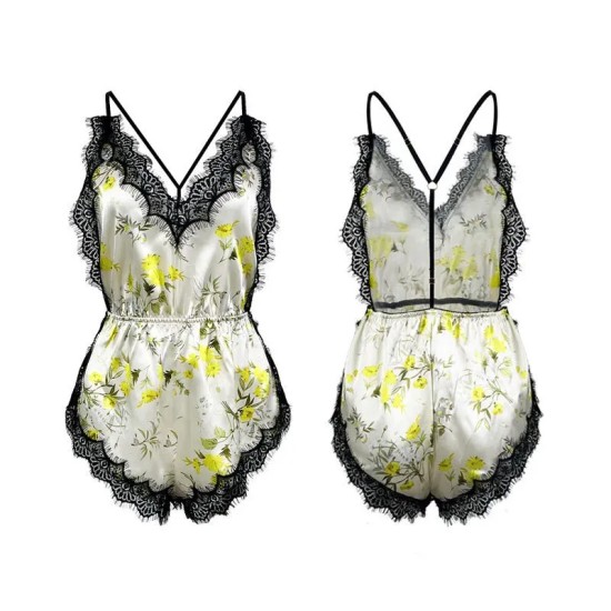 Women Fashion Sexy Deep V Lace Backless Sleepwear Women Fashion Sexy Deep V Lace Backless Sleepwear